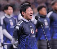 　セレモニーであいさつする日本代表・森保監督（撮影・棚橋慶太）