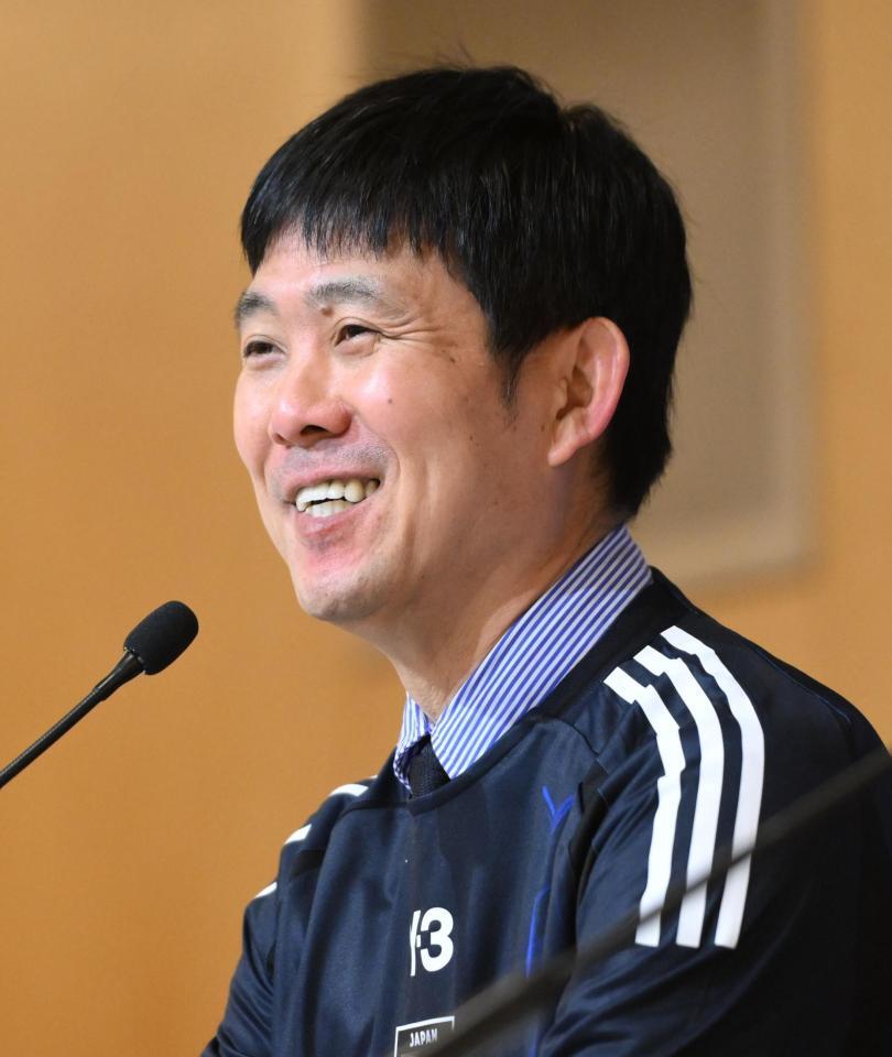 　Ｗ杯出場を決めて喜びを語る日本代表・森保監督（撮影・堀内翔）