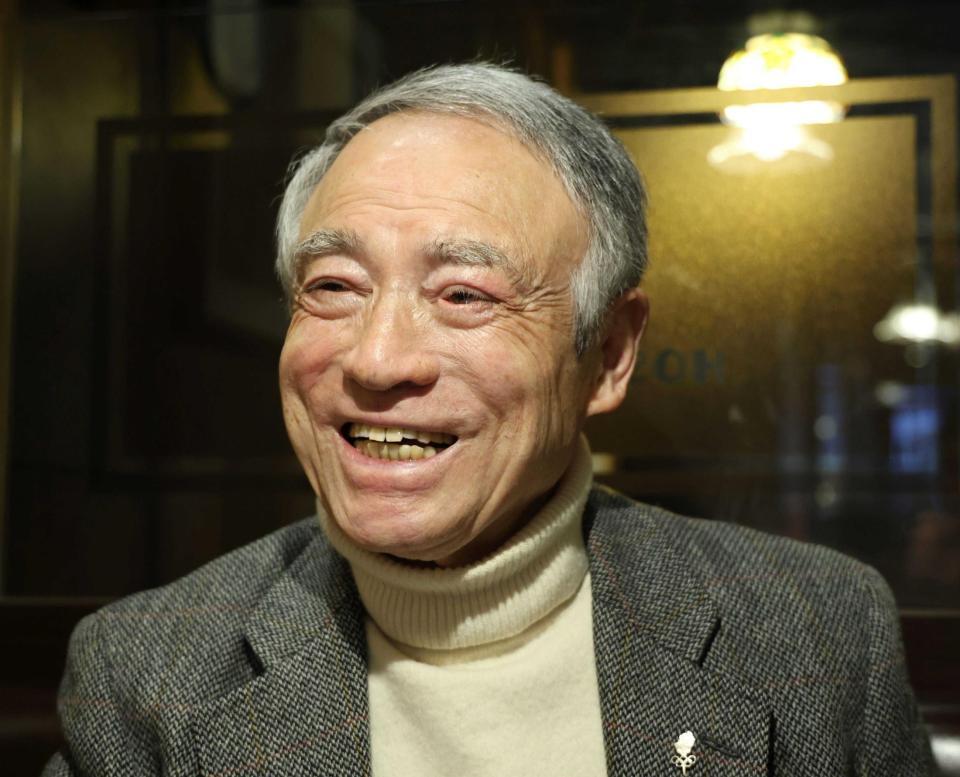 　日本代表・森保一監督との思い出を話す松本育夫氏（撮影・棚橋慶太）