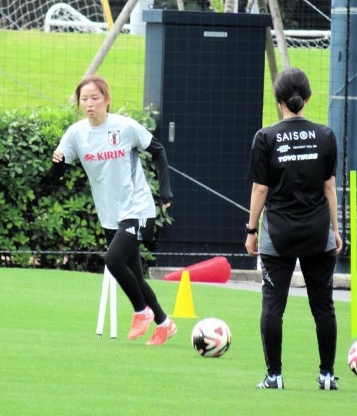 　千葉市内で自主トレーニングを行ったなでしこジャパンのＤＦ清水梨紗