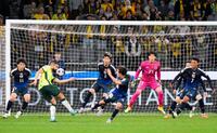 　後半、オーストラリアに決勝ゴールを決められる日本
