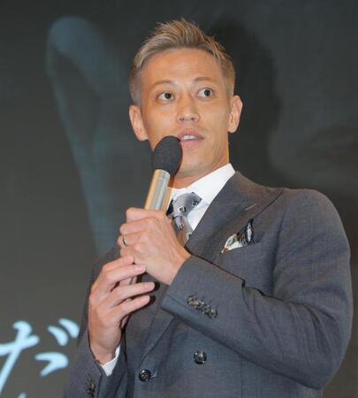 　新ブランドを立ち上げ会見する本田圭佑（撮影・吉澤敬太）