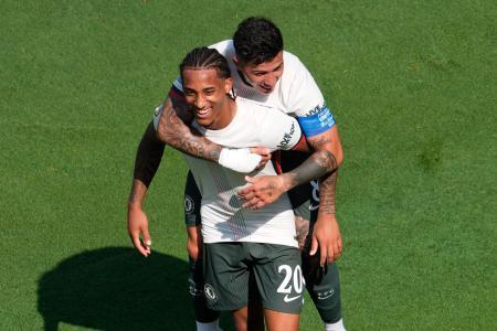 　サッカーのクラブＷ杯準決勝、フルミネンセ戦でゴールを喜ぶチェルシーのジョアンペドロ＝８日、ニュージャージー州イーストラサフォード（ＡＰ＝共同）