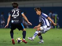 　前半、攻め込むレアル・ソシエダードの久保建英（撮影・金田祐二）