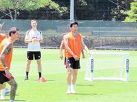 　千葉市内でトレーニングを行ったリバプールの日本代表ＭＦ遠藤航