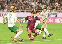 　後半、この試合２点目のゴールを決める神戸・宮代大聖（９）＝撮影・西田忠信