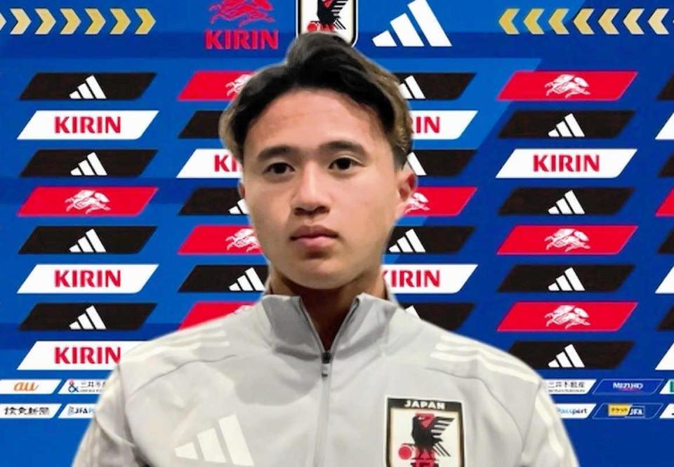 　Ｕ－２０Ｗ杯が開催されるチリからオンライン取材に応じたＦＷ高岡伶颯