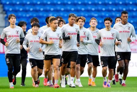 　パラグアイ戦に向け、最終調整する日本代表＝パナソニックスタジアム吹田