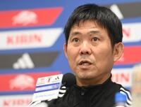 　前日会見する日本代表・森保一監督（撮影・西田忠信）