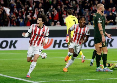 鈴木唯が移籍後初ゴール　サッカー欧州リーグ