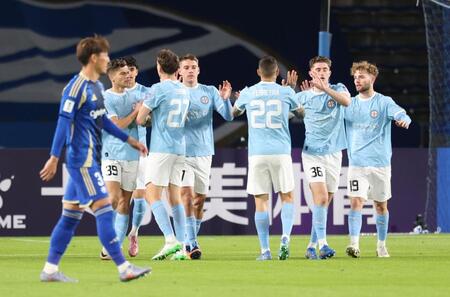 　前半、先制したメルボルン・シティーイレブン（撮影・石井剣太郎）