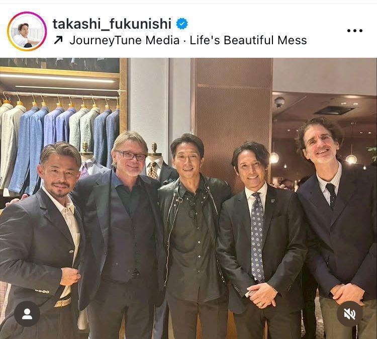 　福西崇史氏インスタグラム（ｔａｋａｓｈｉ＿ｆｕｋｕｎｉｓｈｉ）より
