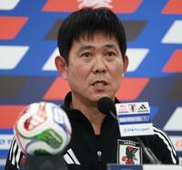 　会見する森保一監督（撮影・金田祐二）