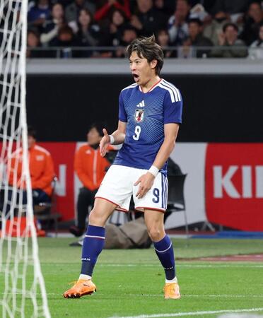 　後半、ゴールを決め喜ぶ町野修斗（撮影・石井剣太郎）