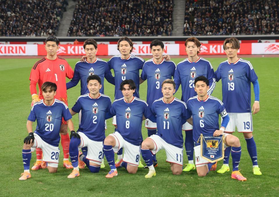 　ボリビア戦に臨む日本イレブン（撮影・石井剣太郎）