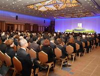 　大勢の人が参列した釜本邦茂さんのお別れの会（代表撮影）