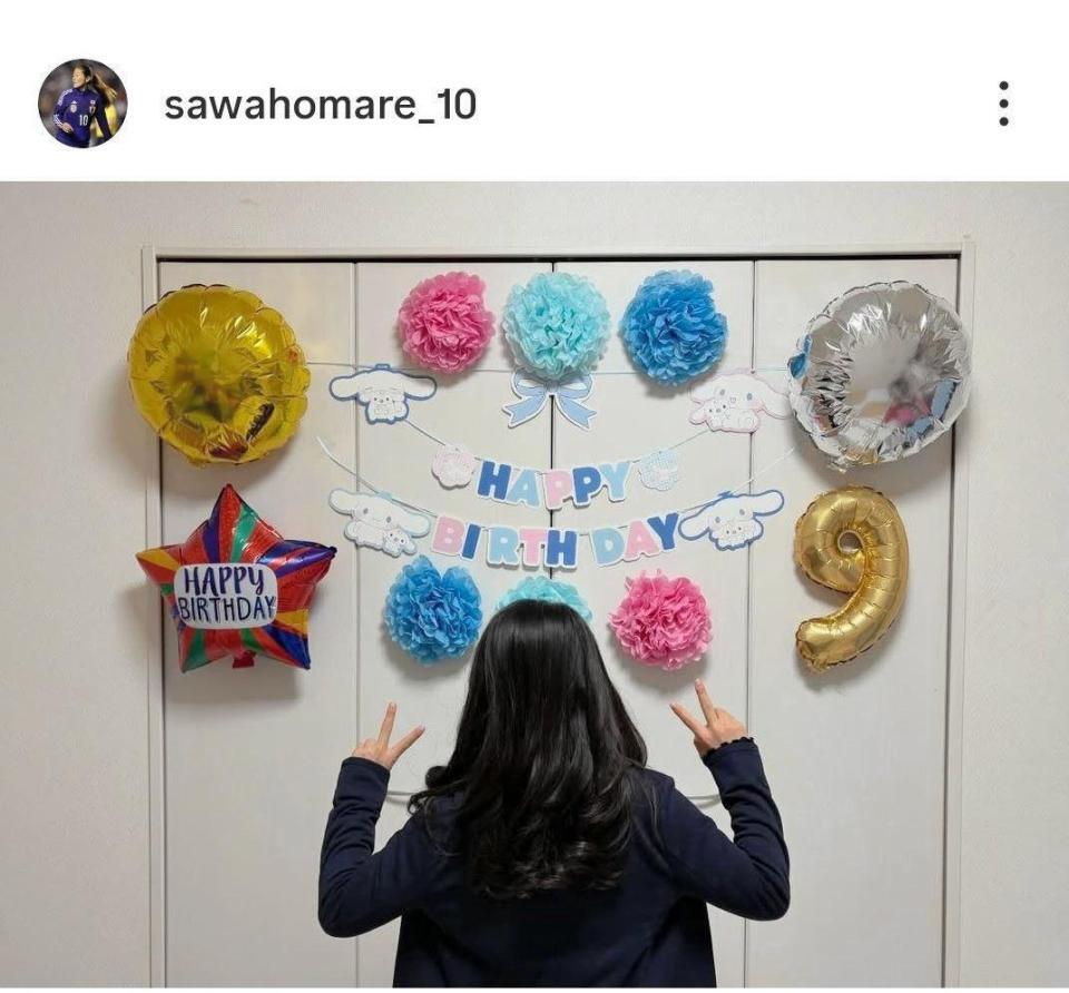 澤穂希さんのインスタグラム（＠ｓａｗａｈｏｍａｒｅ＿１０）から