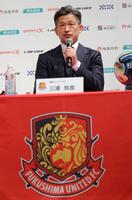 熱い思いを語る福島・三浦知良（撮影・吉澤敬太）