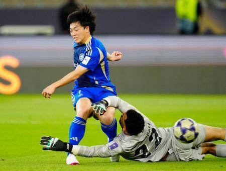 　町田-アルアハリ　前半、先制ゴールを決める町田・相馬＝ジッダ（共同）