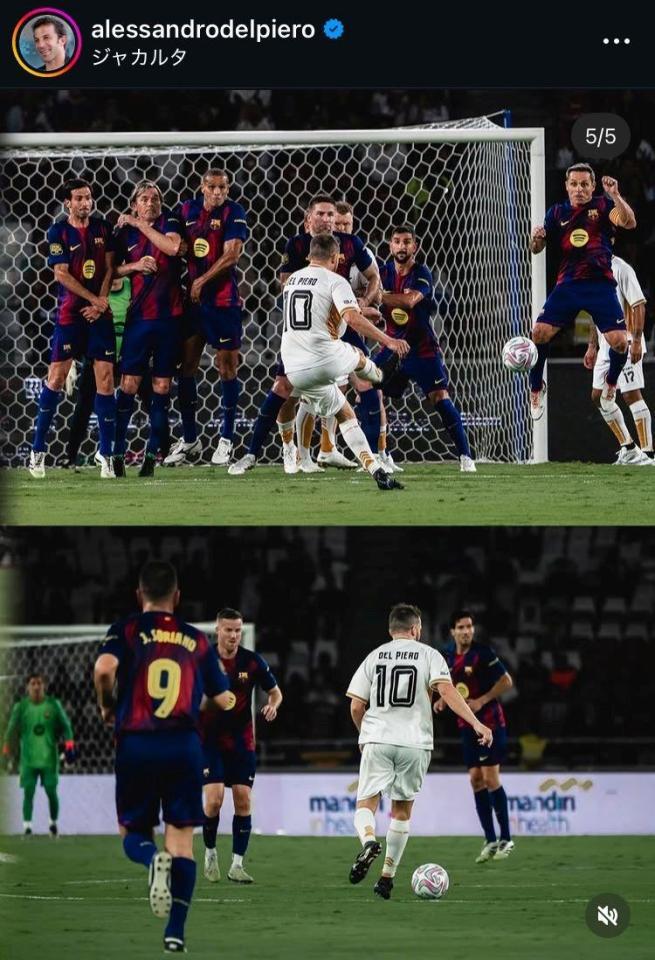 デルピエロ氏のインスタ（＠ａｌｅｓｓａｎｄｒｏｄｅｌｐｉｅｒｏ）より