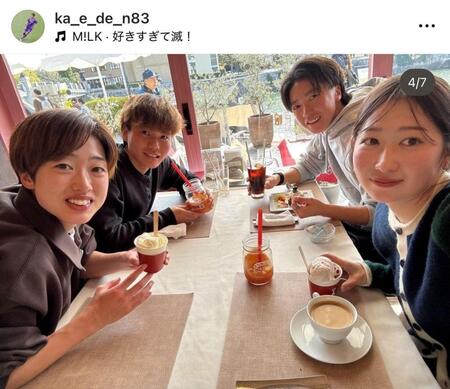 中村楓のインスタグラム（ｋａ＿ｅ＿ｄｅ＿ｎ８３）より（７月７日付）