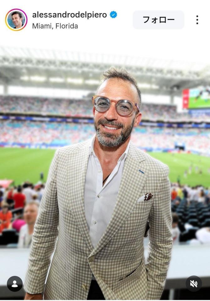 デルピエロ氏のインスタグラム（＠ａｌｅｓｓａｎｄｒｏｄｅｌｐｉｅｒｏ）から