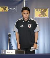 メンバー発表会見に臨むＵー２１日本代表・大岩剛監督（撮影・西岡正）