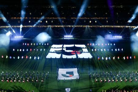 　横浜Ｍ-鹿島戦を前に開かれたセレモニー＝ＭＵＦＧ国立（（Ｃ）Ｊリーグ）
