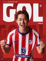アトレチコ・マドリードの公式インスタグラム＠ａｔｌｅｔｉｃｏｄｅｍａｄｒｉｄより　デビュー戦でゴールを決めＭＶＰに選ばれたイ・ガンイン