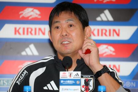 会見する森保一監督（撮影・石井剣太郎）