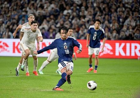 日本－ベネズエラ　後半、ＰＫを決める上田