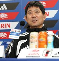 エクアドル戦を前に抱負を語る日本代表・森保一監督（撮影・伊藤笙子）
