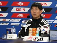 エクアドル戦を前に抱負を語る日本代表・森保一監督（撮影・伊藤笙子）