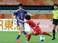 日本－北朝鮮　前半、先制ゴールを決める上野