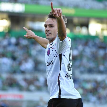 後半、得点を決めて喜ぶＦＣ東京・ダニゴメス（撮影・千葉大輝）