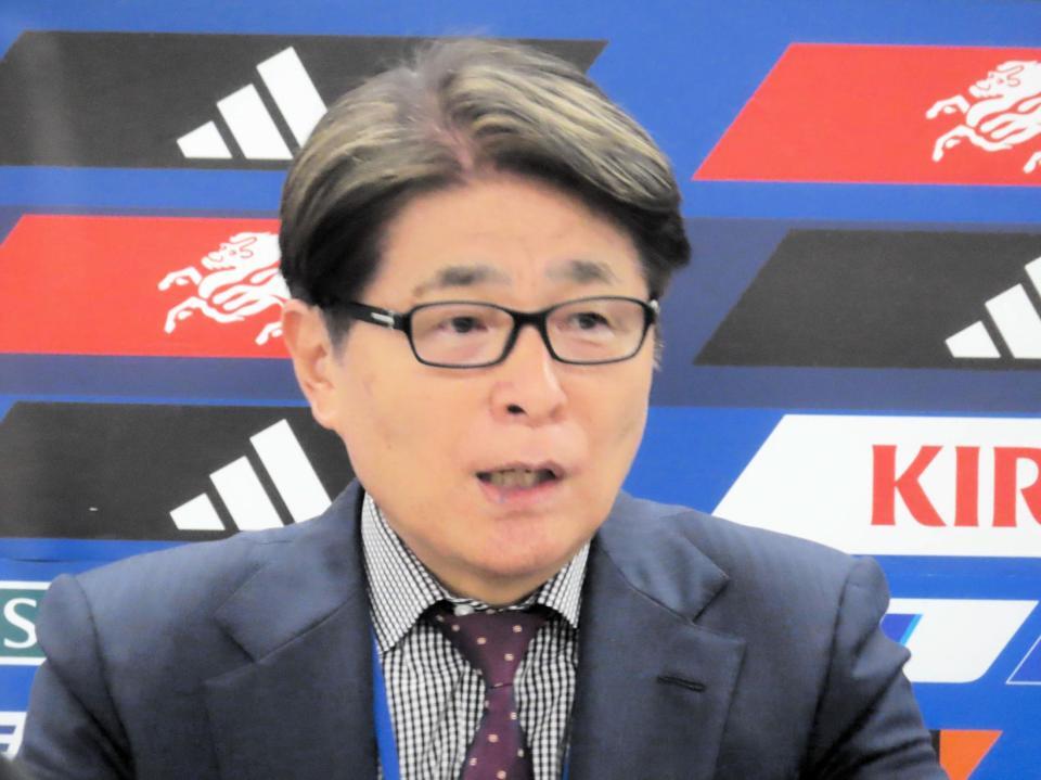 都内で取材に応じた日本サッカー協会の山本昌邦技術委員長