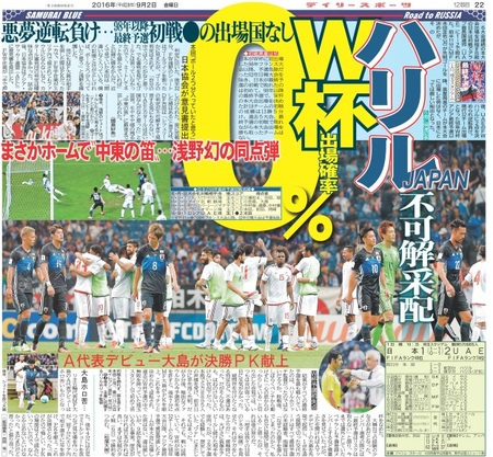 ６大会連続ｗ杯に王手 サッカー日本代表の戦いの跡 まとめ デイリースポーツ Online