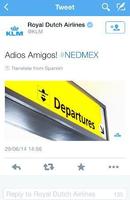 　Ｗ杯でオランダがメキシコを破った直後、ＫＬＭオランダ航空のツイッターに掲載された写真＝２９日（ＡＰ＝共同）