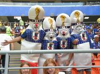 　盛り上がる日本サポーター＝ロシア・サランスク（撮影・堀内翔）