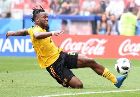 ベルギー－チュニジア　後半、５点目のゴールを決めるベルギーのバチュアイ＝モスクワ（ゲッティ＝共同）