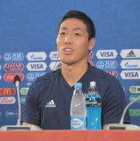 ベルギー戦に向け抱負を語る日本代表・昌子＝ロシア・ロストフナドヌー（撮影・堀内翔）