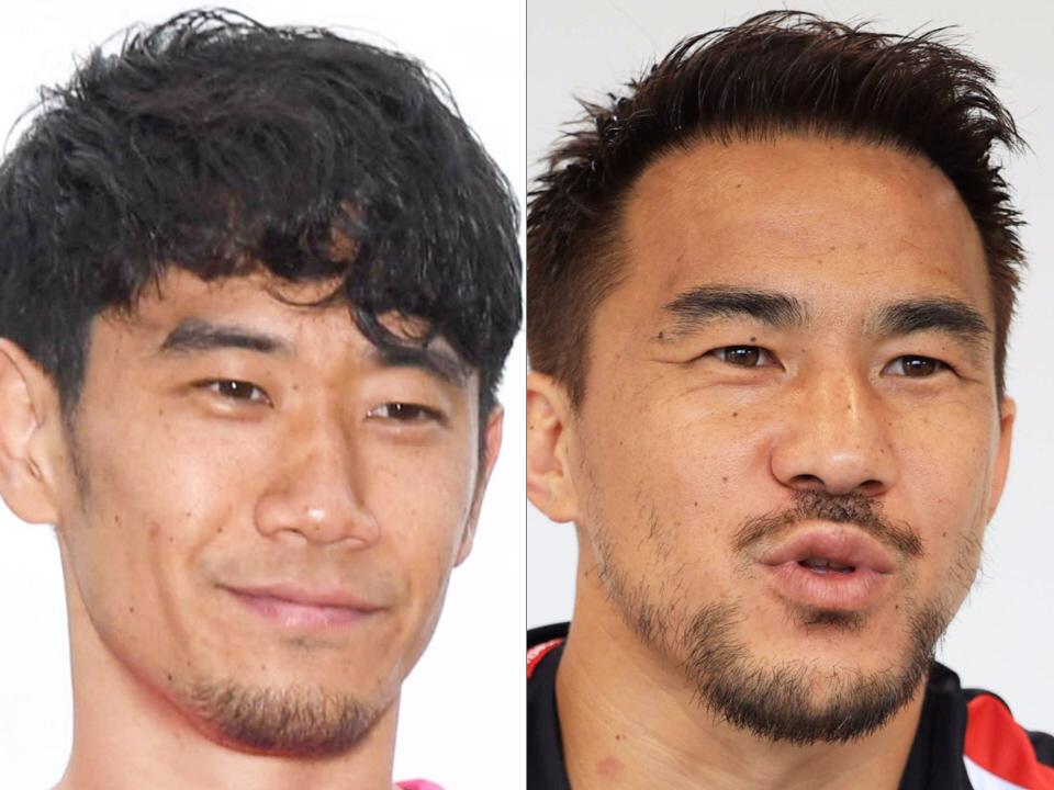 　香川真司（左）と岡崎慎司