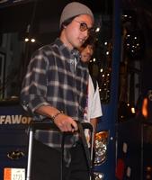 　ドーハ入りした南野拓実（撮影・金田祐二）