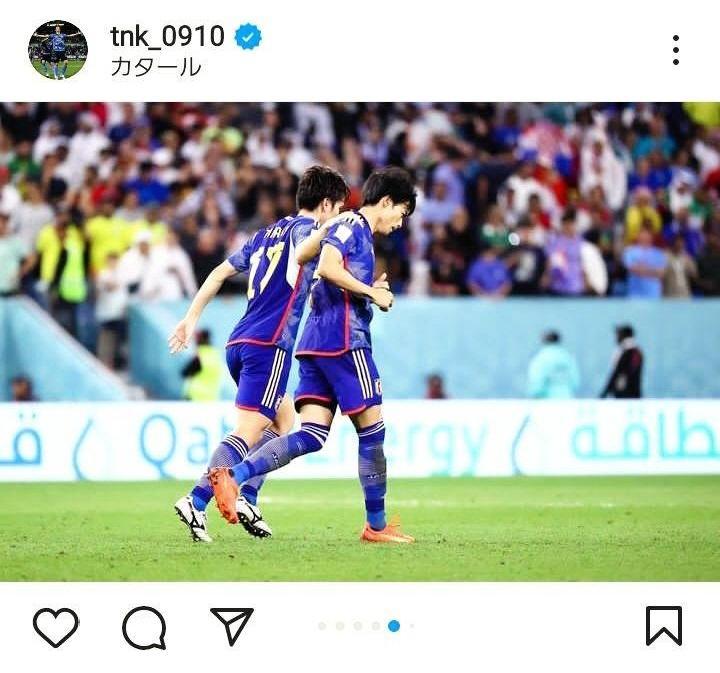 　田中碧のインスタグラム＠ｔｎｋ＿０９１０より