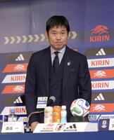 会見に臨む森保監督