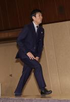 登壇する森保監督