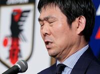 サッカーＷ杯北中米３カ国大会に臨む日本代表メンバーを発表し記者会見する森保一監督。三笘薫の選出断念について説明した
