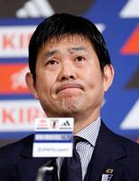 サッカーＷ杯北中米３カ国大会に臨む日本代表メンバーを発表し記者会見する森保一監督