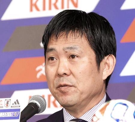 　メンバー発表後、瞳を潤ませる日本代表・森保一監督