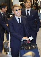 Ｗ杯に向け出発する堂安律（撮影・伊藤笙子）